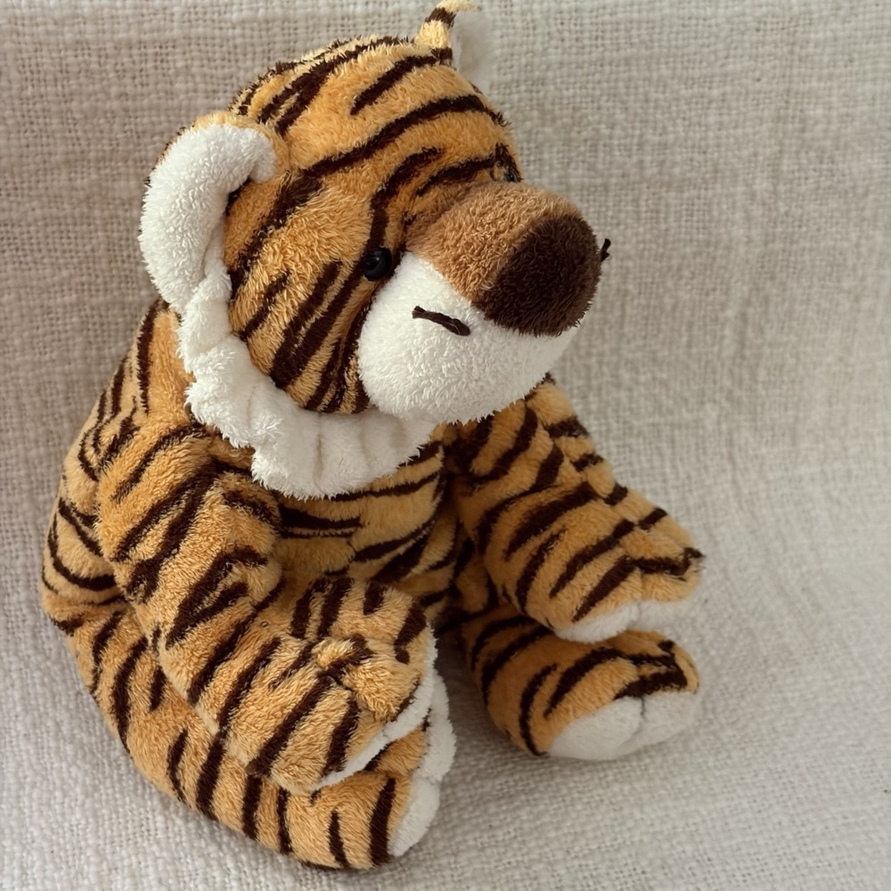 10" TY PLUFFIES 2005 GROWLERS STRIPED ORANGE TIGER ANIMAL PLUSH TOY LOVEY